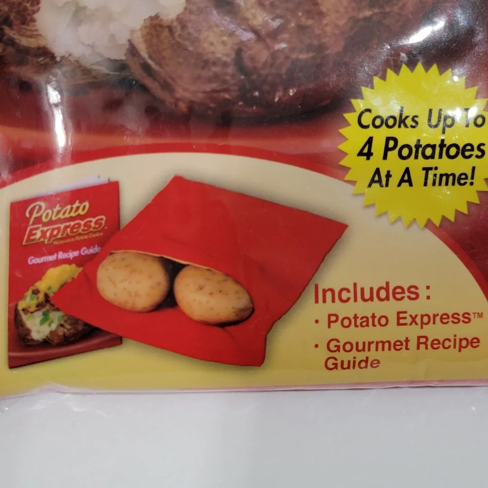 Potato Express Microwave Potato Cooker Bag Red Cooks‎ Up to 4 Potatoes in 4 Min